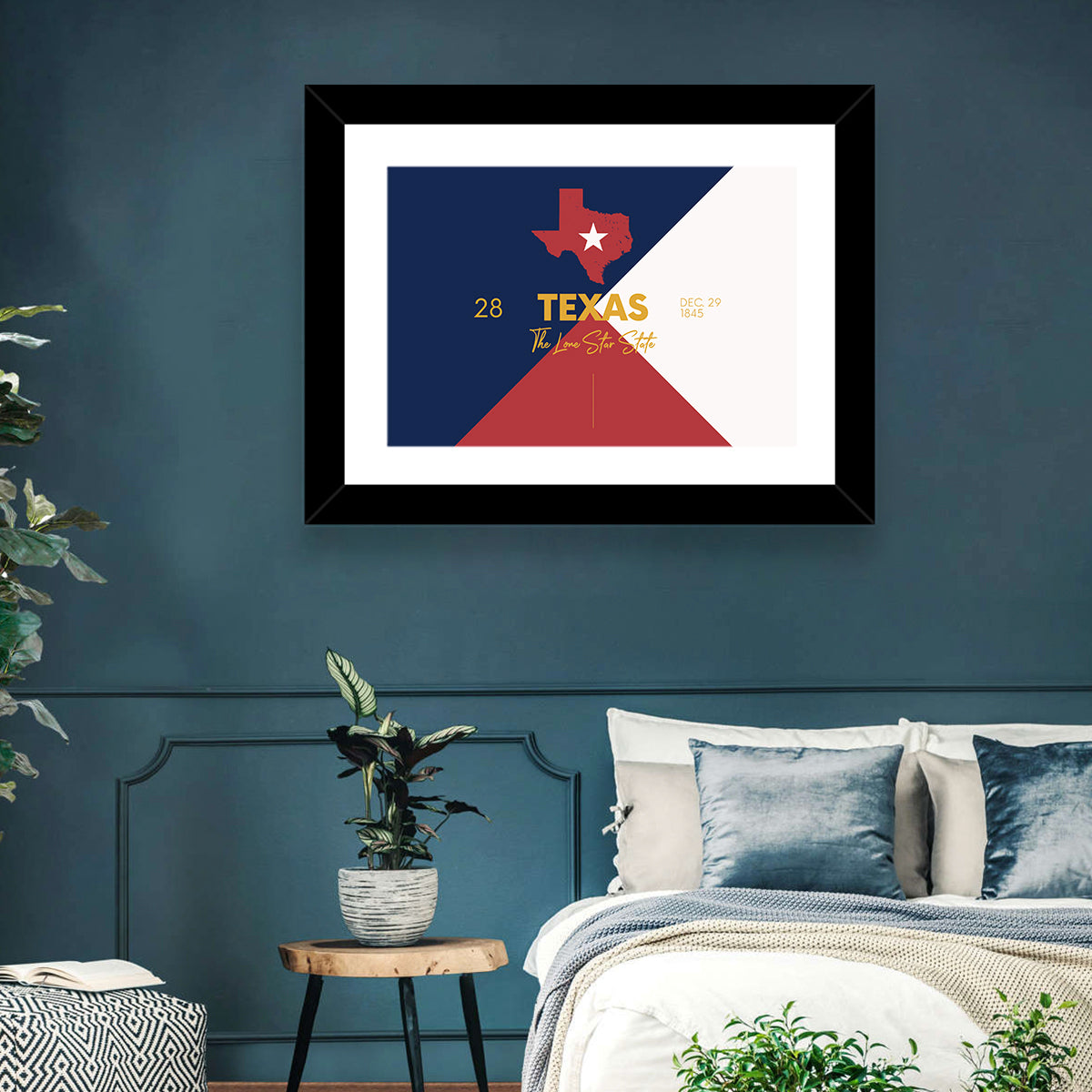 Texas State Map Wall Art