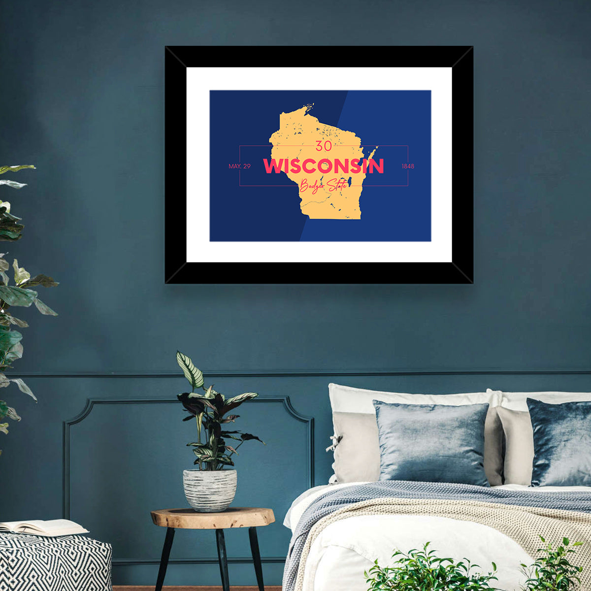 Badger State Map Wall Art