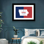 Hawkeye State Map Typography Wall Art