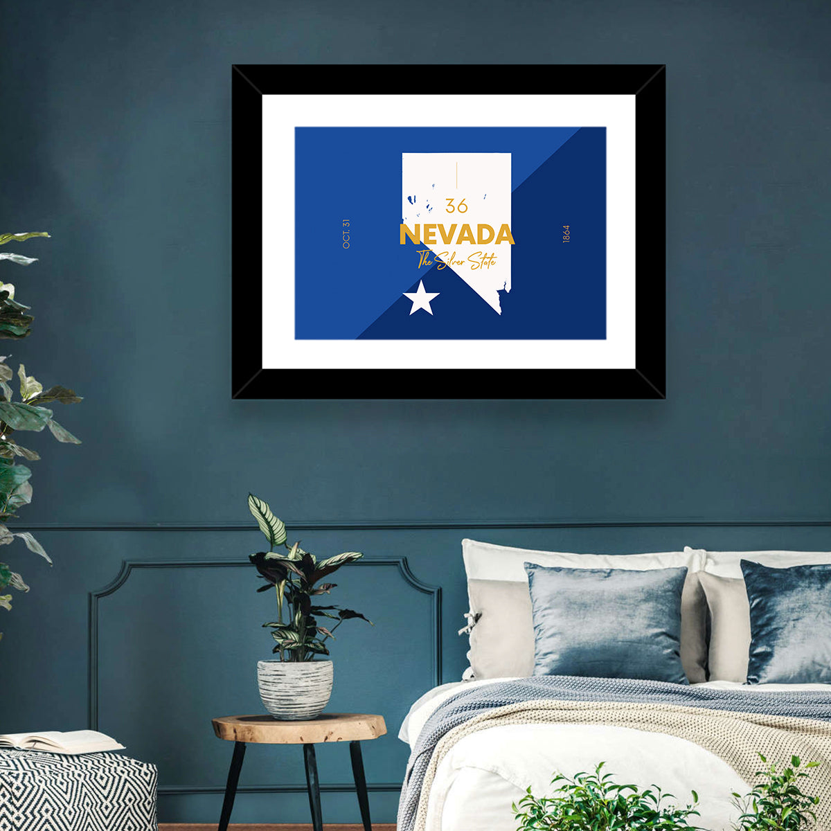 Nevada Map the Silver State Wall Art