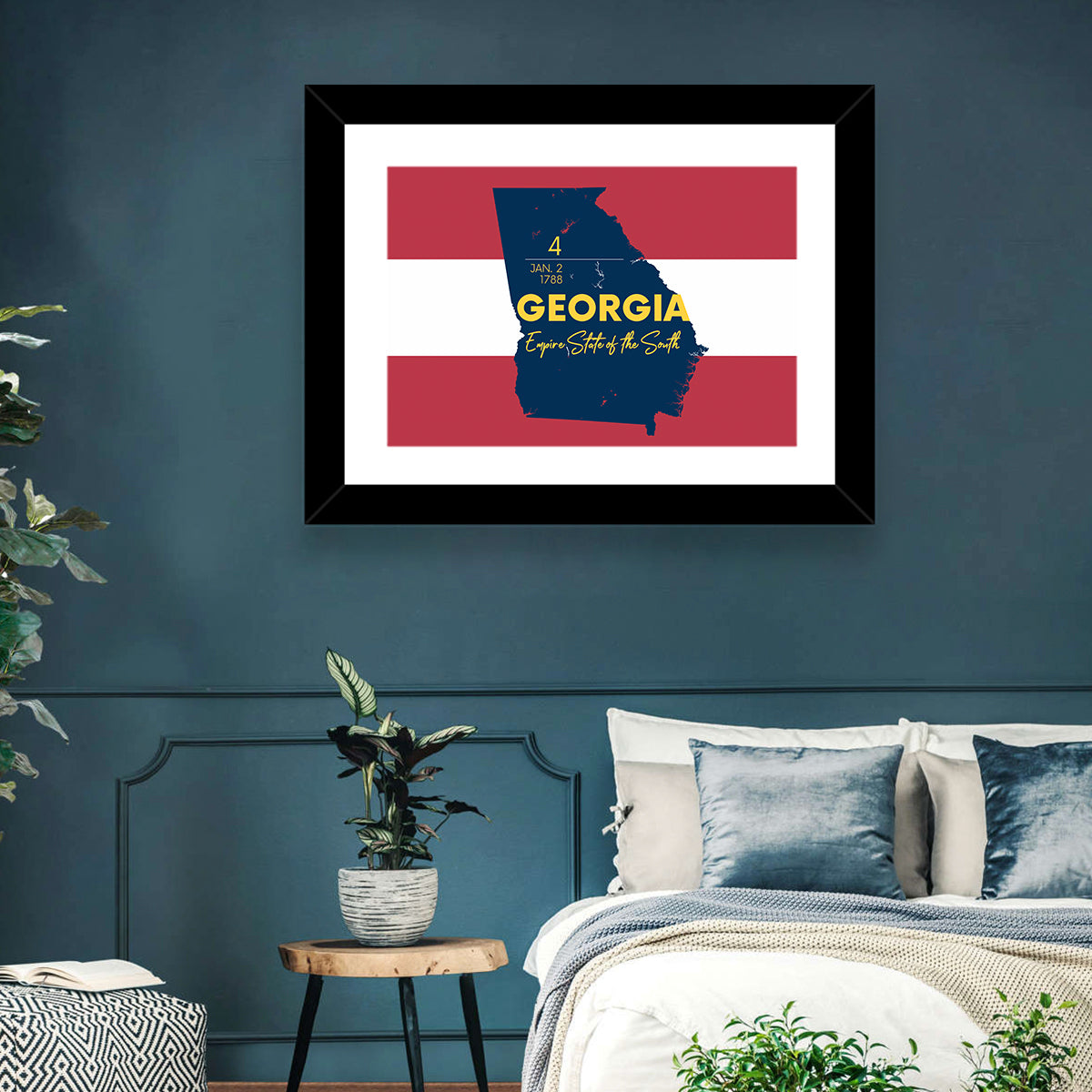 Georgia Silhouette Map Wall Art