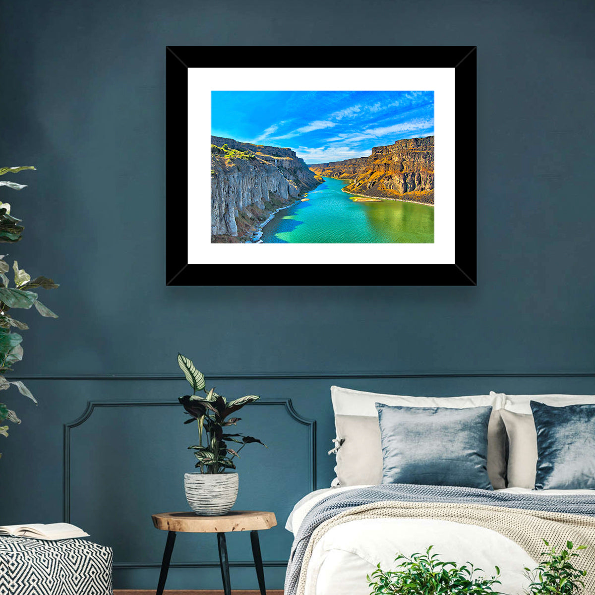 Snake River Canyon at Twin Falls Wall Art in a room, landscape