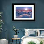 Sunset Above Snowy Mountains Wall Art