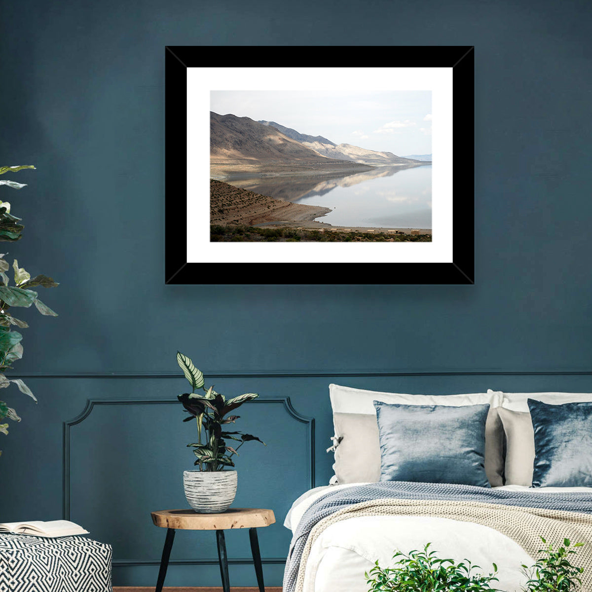 Walker Lake Reflections Wall Art in a room, landscape