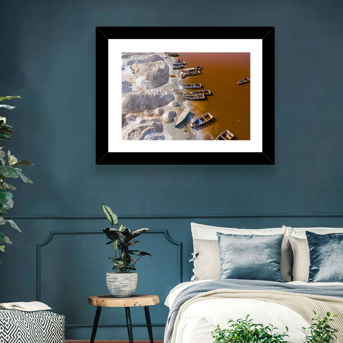Lac Rose Boats and Salt Mounds Wall Art