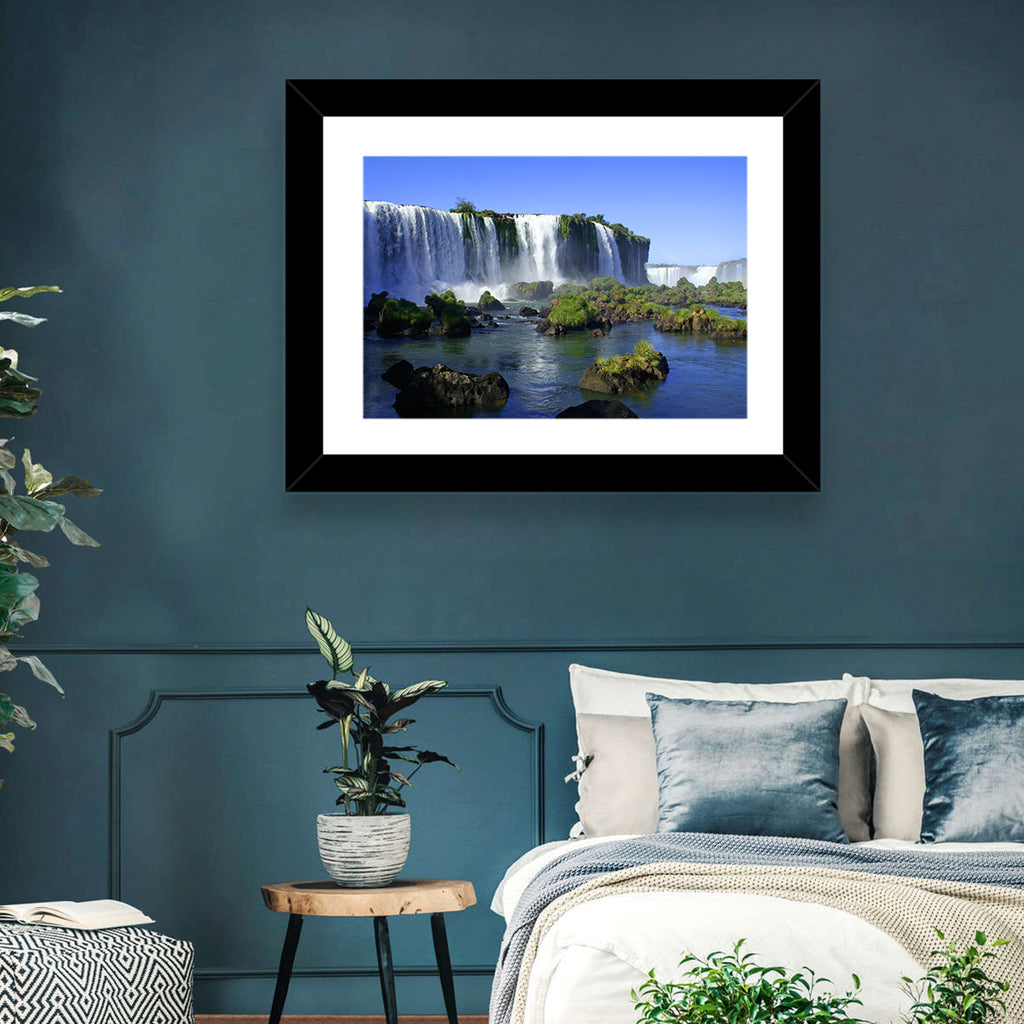Iguazu Falls Mossy Rocks Wall Art