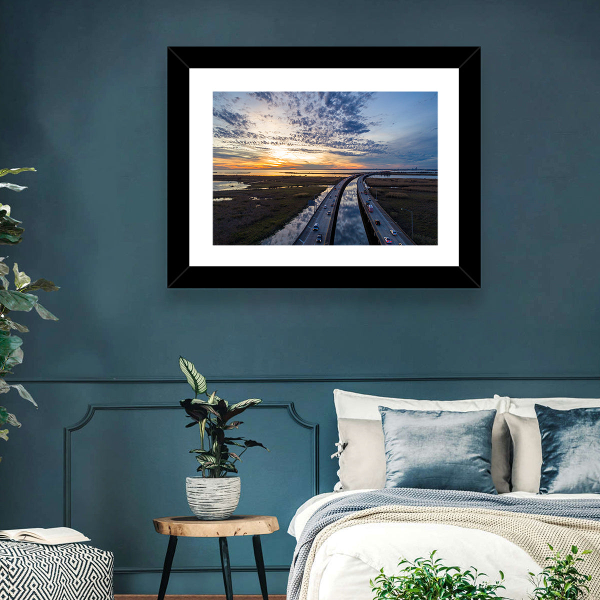 Mobile Bay Bridge at Sunset Wall Art