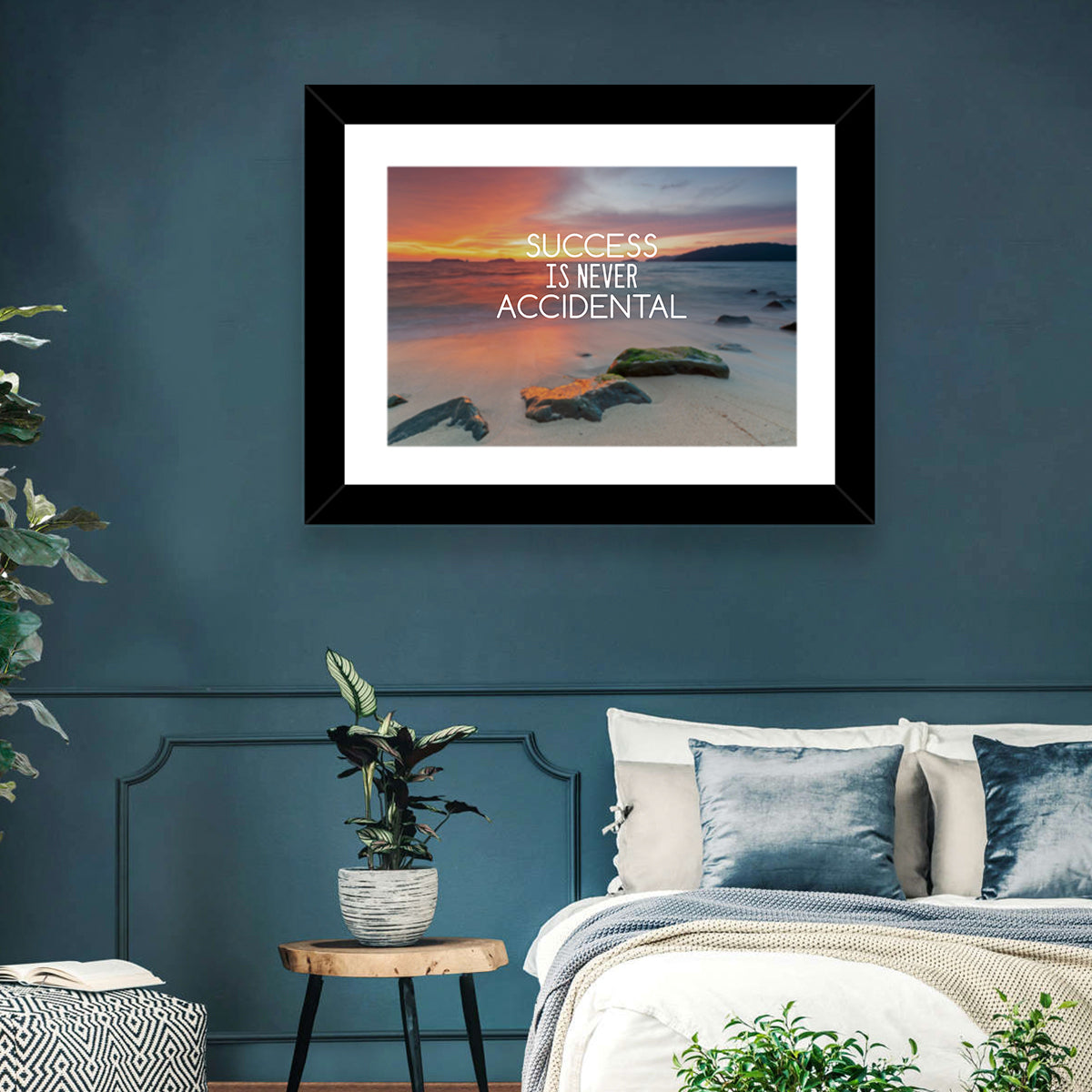 Success Is Never Accidental Wall Art in a room, landscape