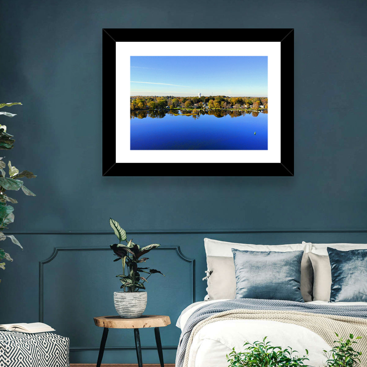 Oneida Lake Water Tower Wall Art in a room, landscape