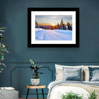 Snowy Road at Sunset Wall Art