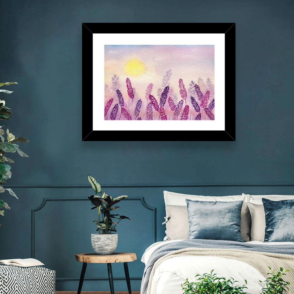 Sunlit Lavender Field Wall Art