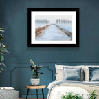 Frozen Canal with Bare Trees Wall Art