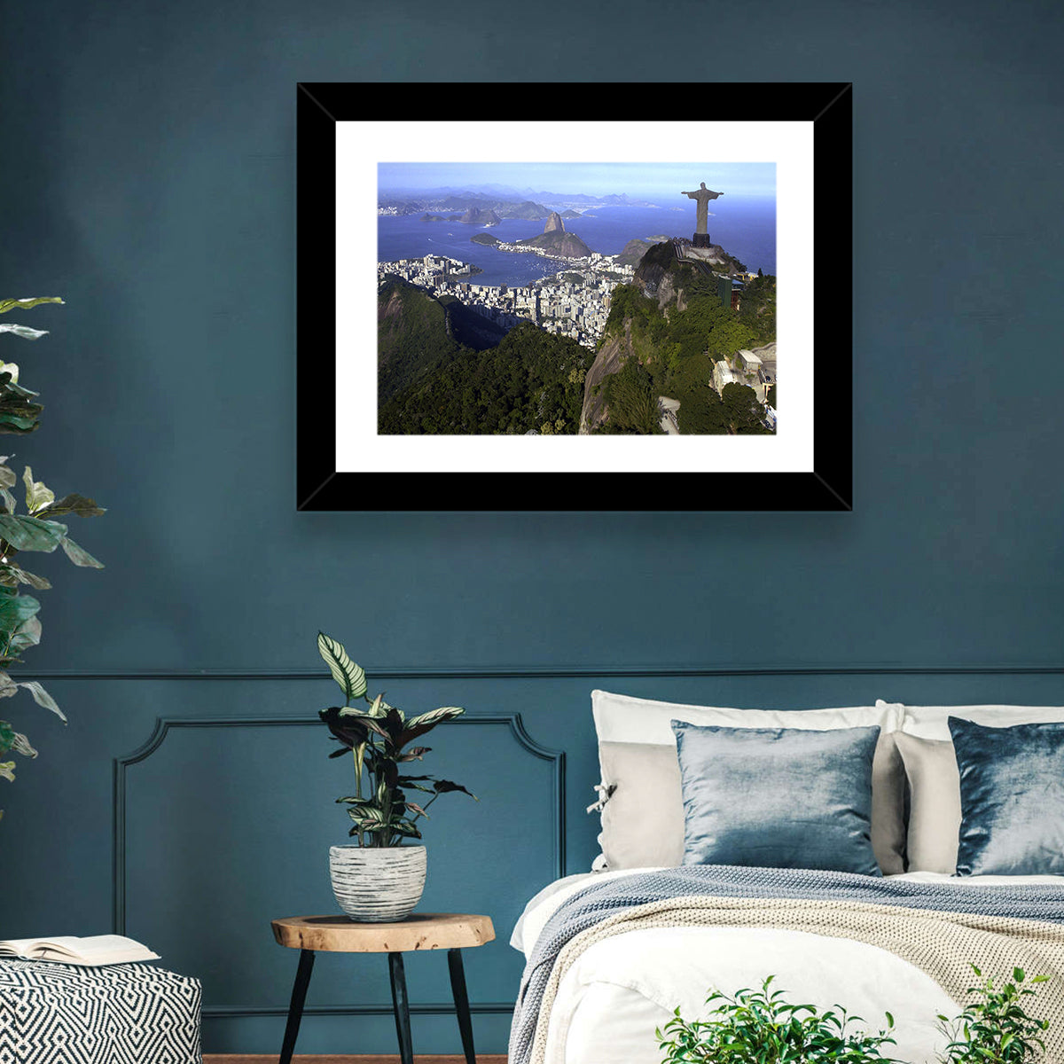 Christ the Redeemer Over Rio De Janeiro Wall Art in a room, landscape