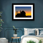 Isfahan Mosque Silhouette at Dusk Wall Art