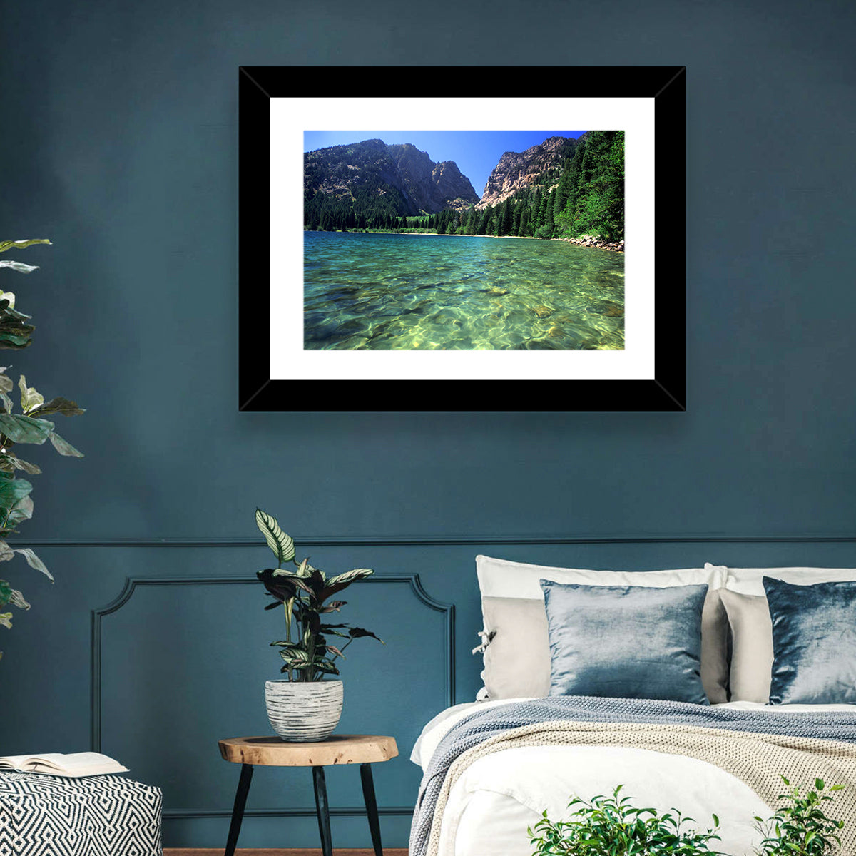 Phelps Lake Landscape Wall Art in a room, landscape