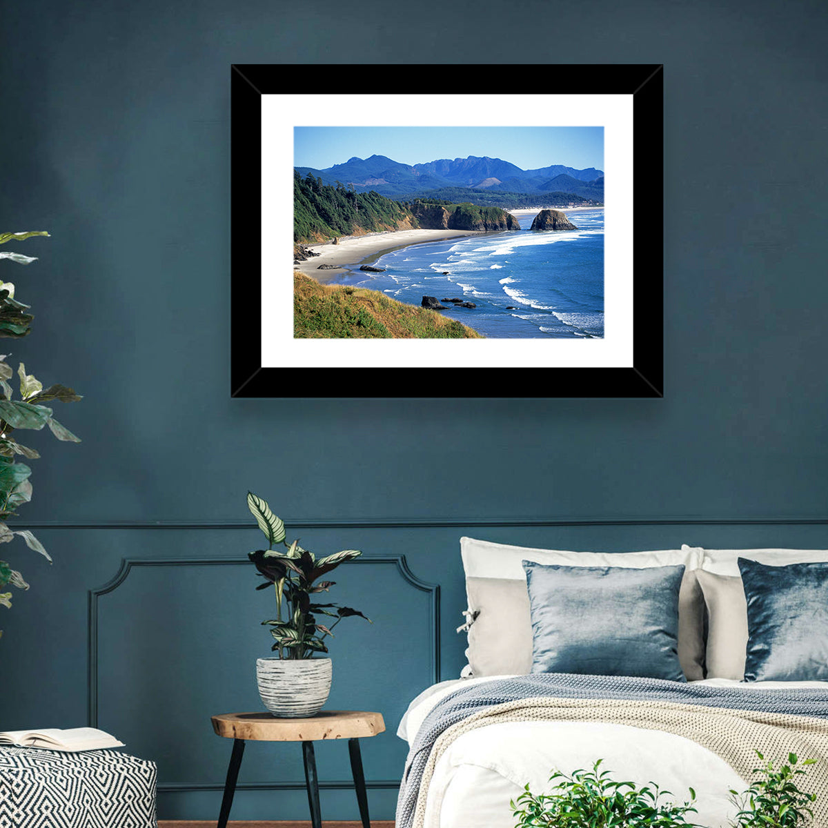 Ecola State Park Coastline Wall Art in a room, landscape