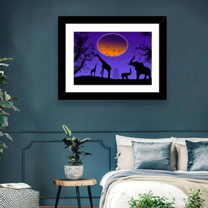 Wild Animals Silhouette Wall Art