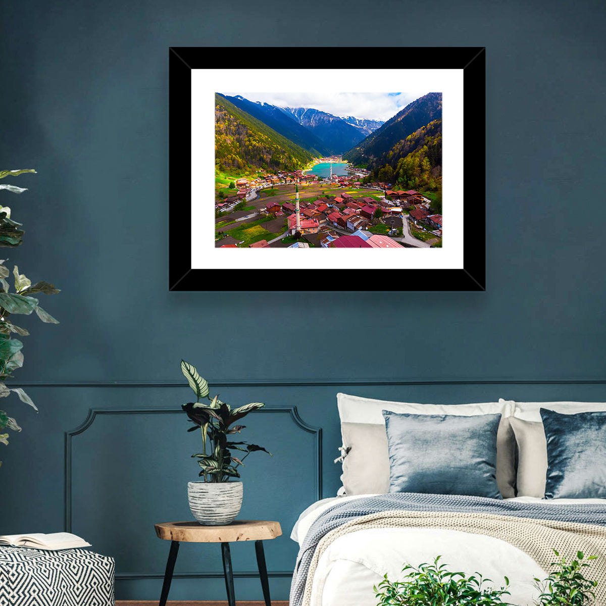 Uzungöl Village Overlook Wall Art in a room, landscape