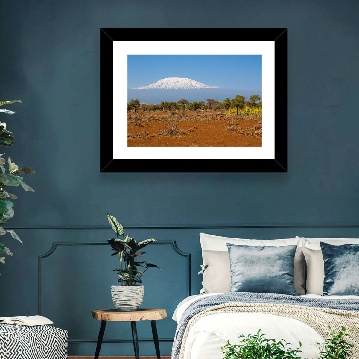 Mount Kilimanjaro Landscape Wall Art in a room, landscape