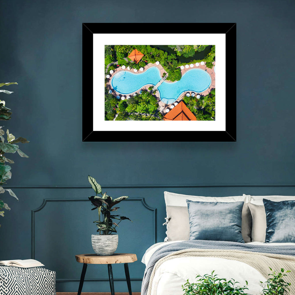 Aerial Figure Eight Resort Pool Wall Art