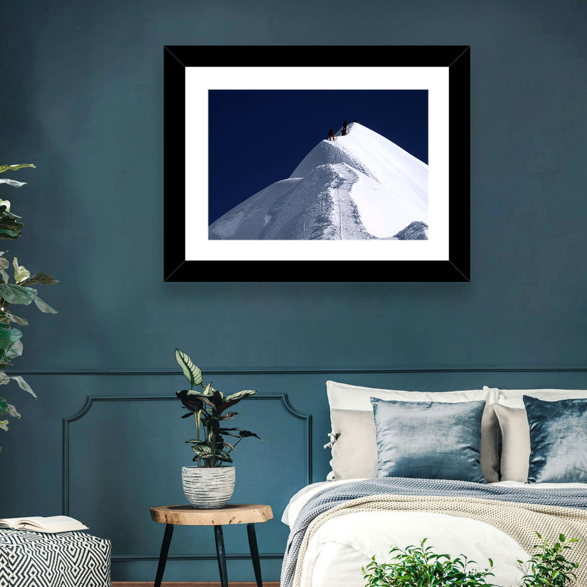 Climbers on a Snowy Himalayan Peak Wall Art
