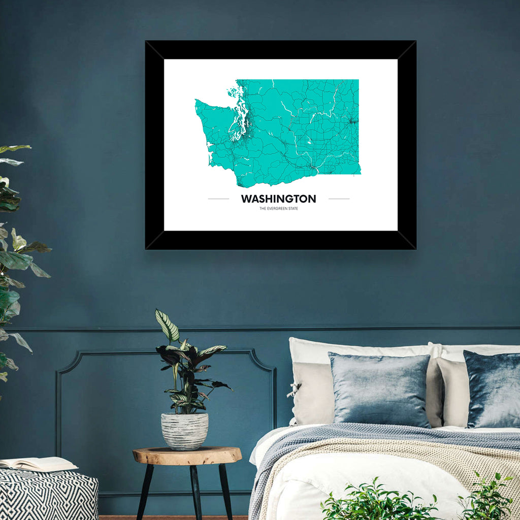 Washington State Minimalist Map Wall Art