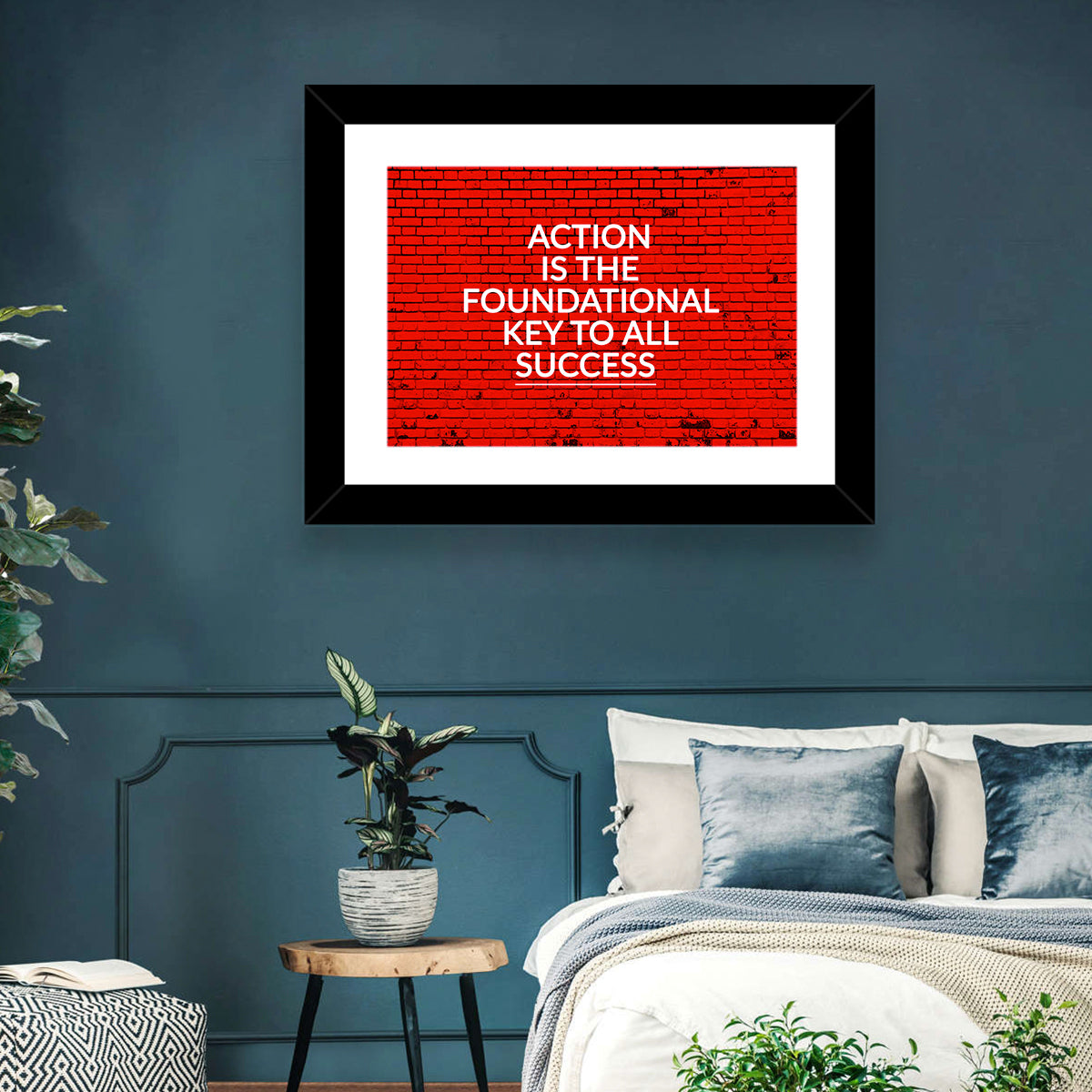 Key to Success on Red Brick Wall Art in a room, landscape