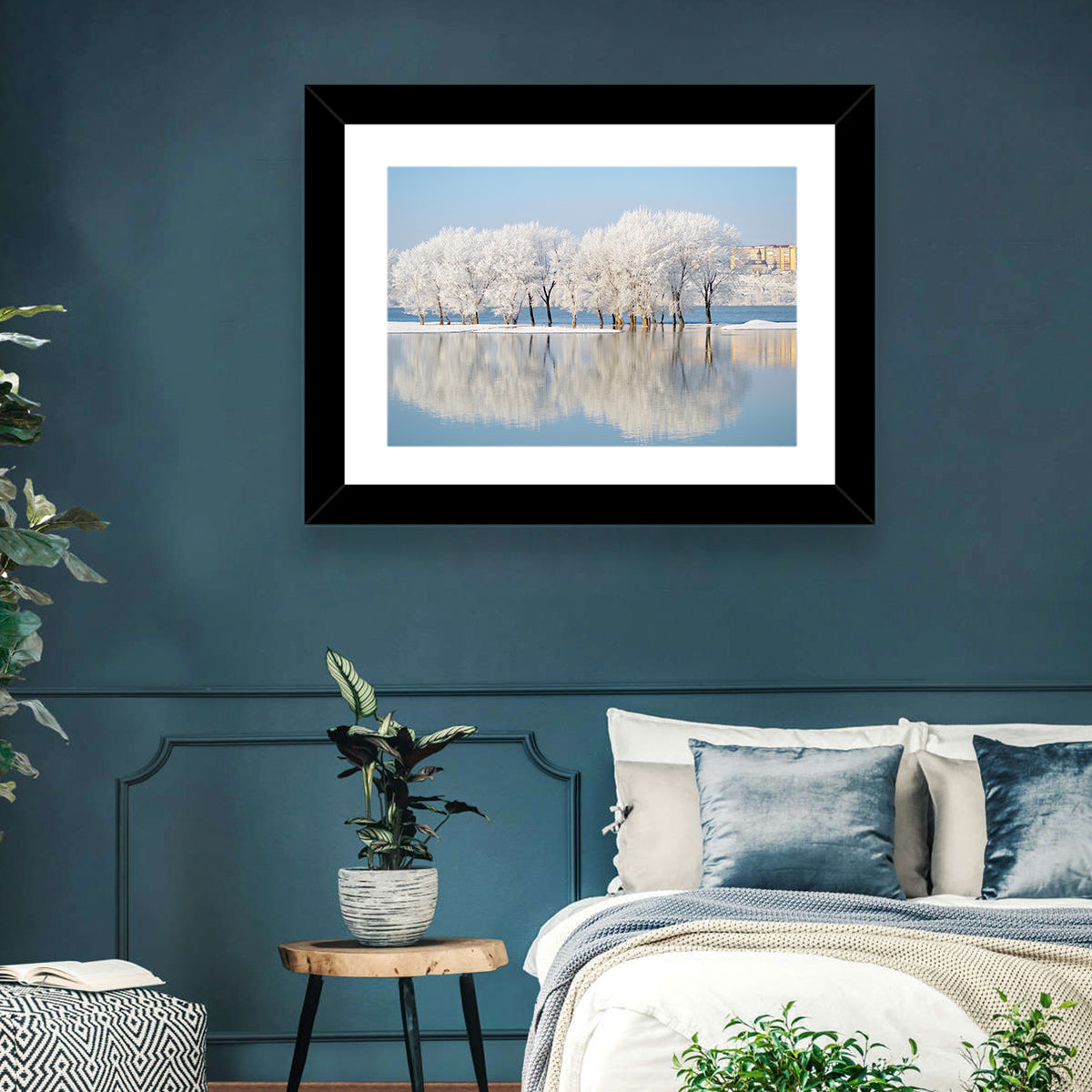 Winter Lake Reflection Wall Art