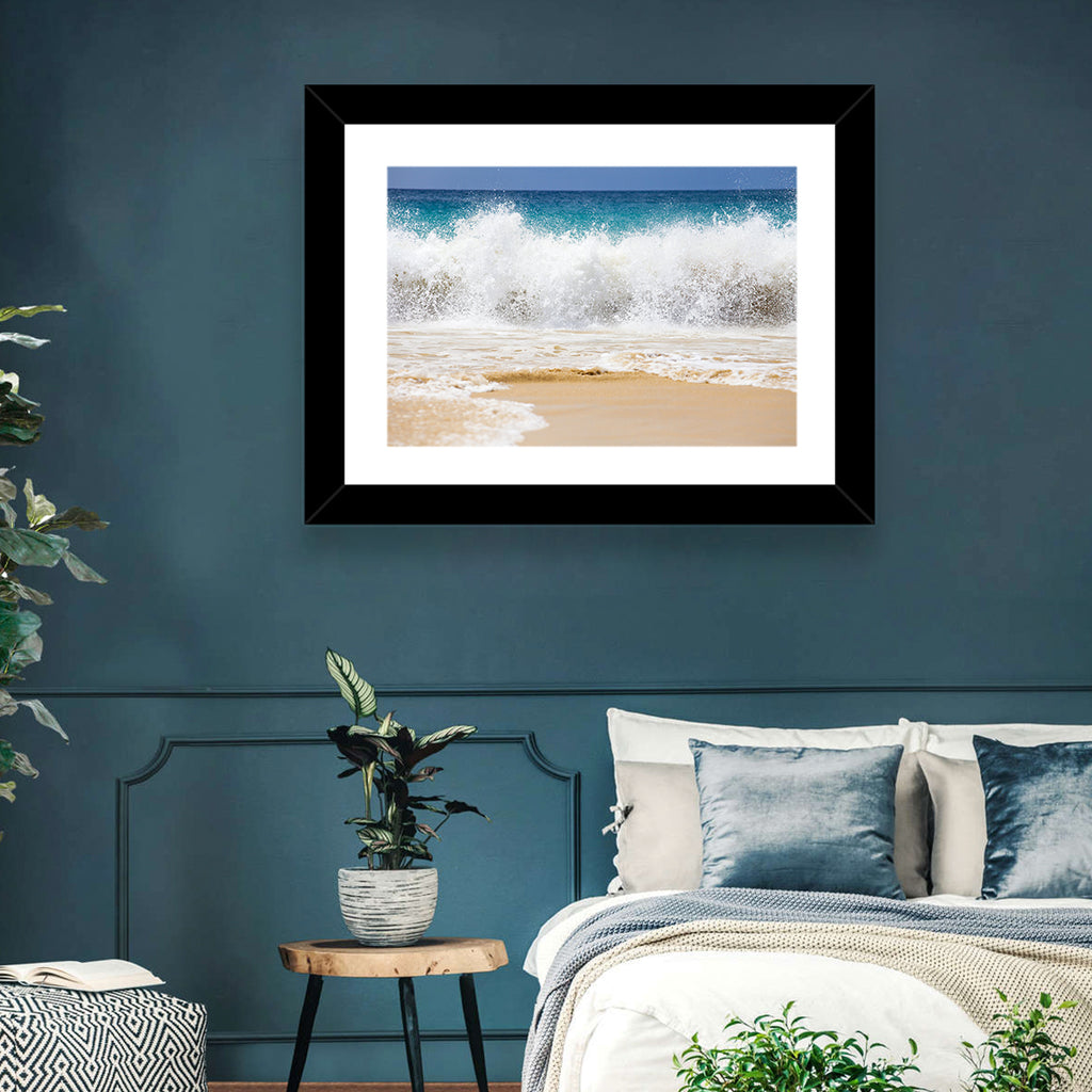 Breaking Wave Over Wet Sand Wall Art