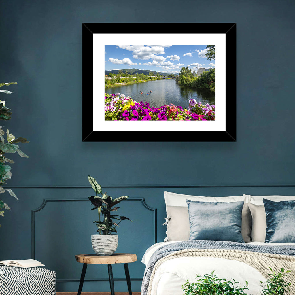 Sand Creek River with Petunias Wall Art