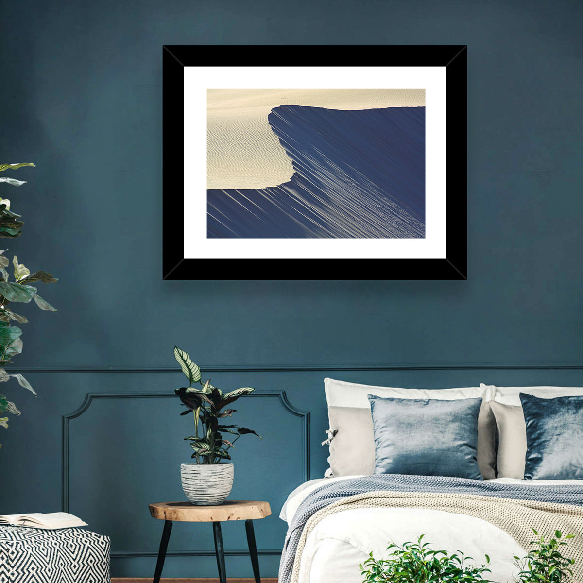 Minimalist Sand Dunes in Late Light Wall Art in a room, landscape