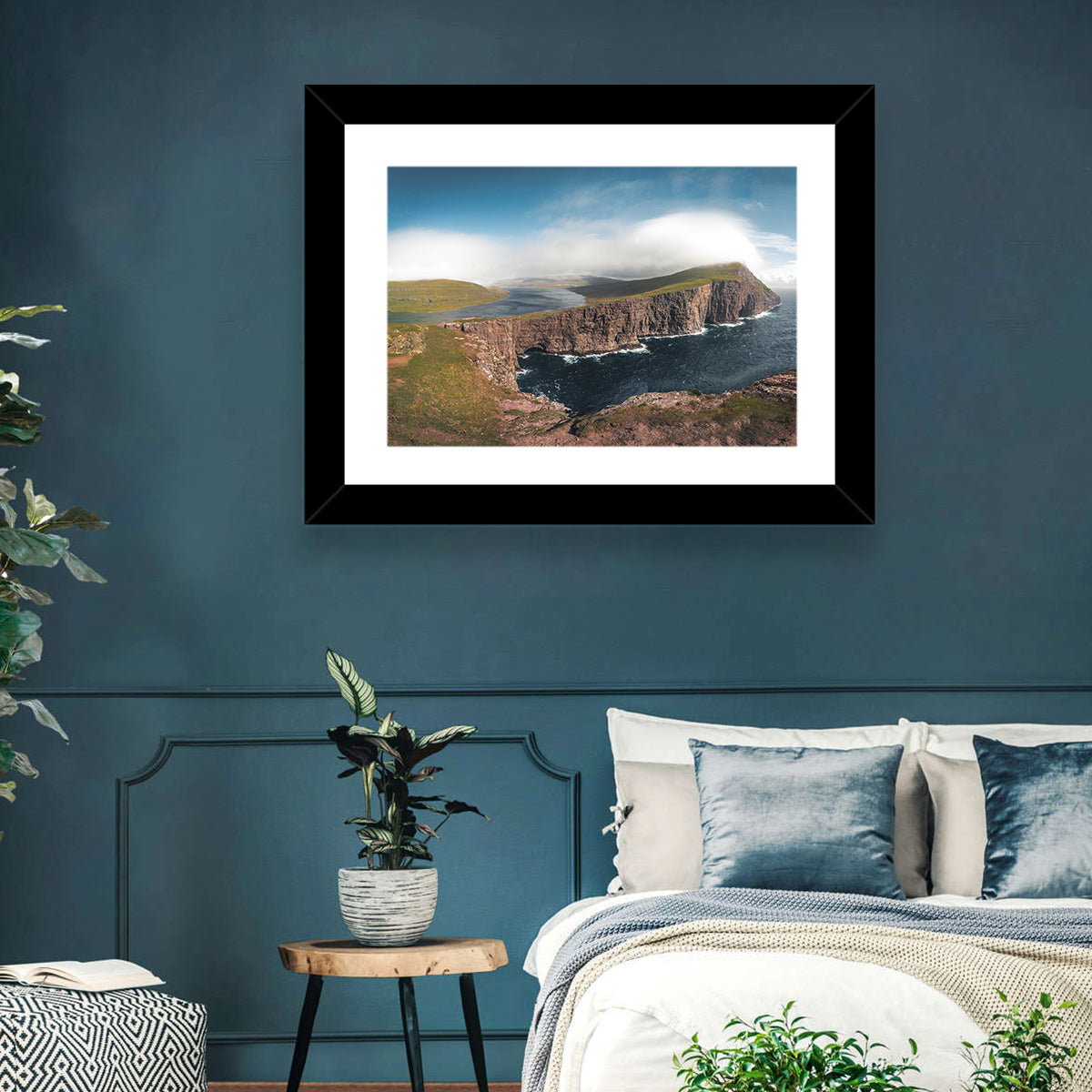 Traelanipa Cliffs, Sørvágsvatn Wall Art in a room, landscape