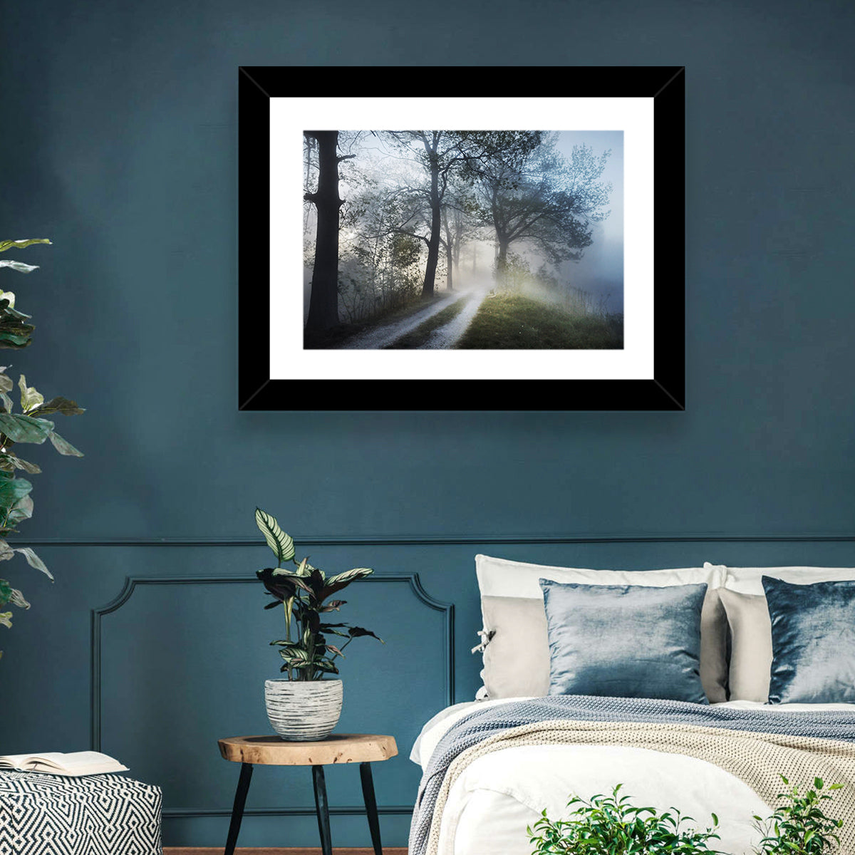 Foggy Forest Path Wall Art
