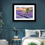 Lavender Field at Sunset Wall Art