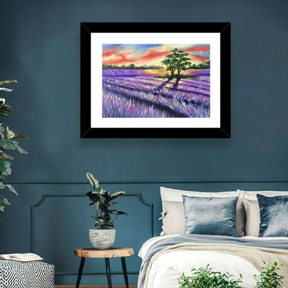 Lavender Field Sunset Wall Art