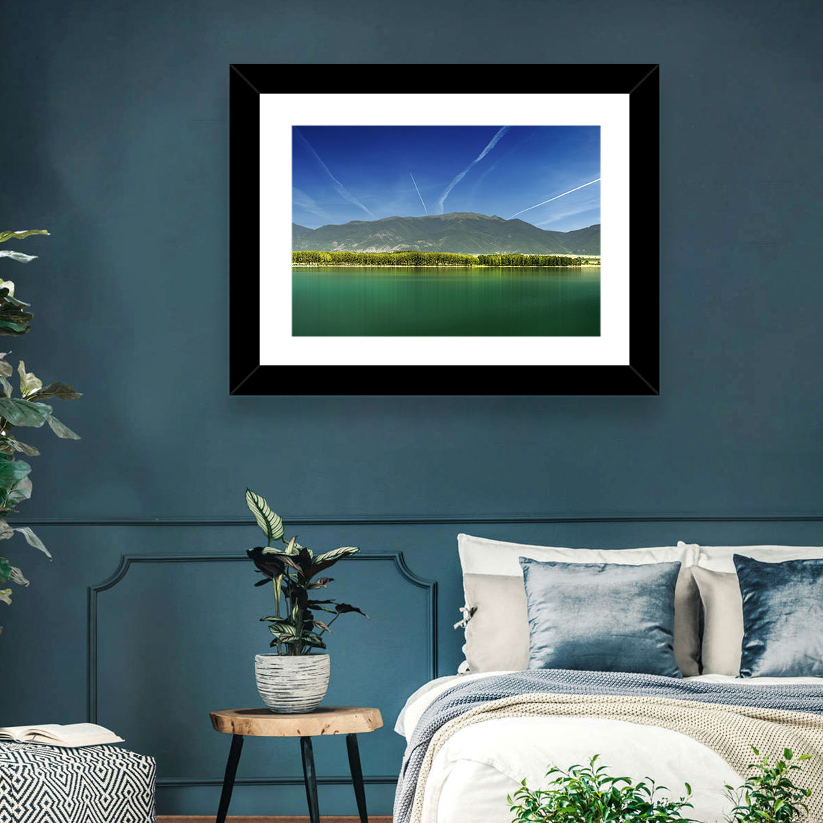 Koprinka Dam Reflections Wall Art in a room, landscape