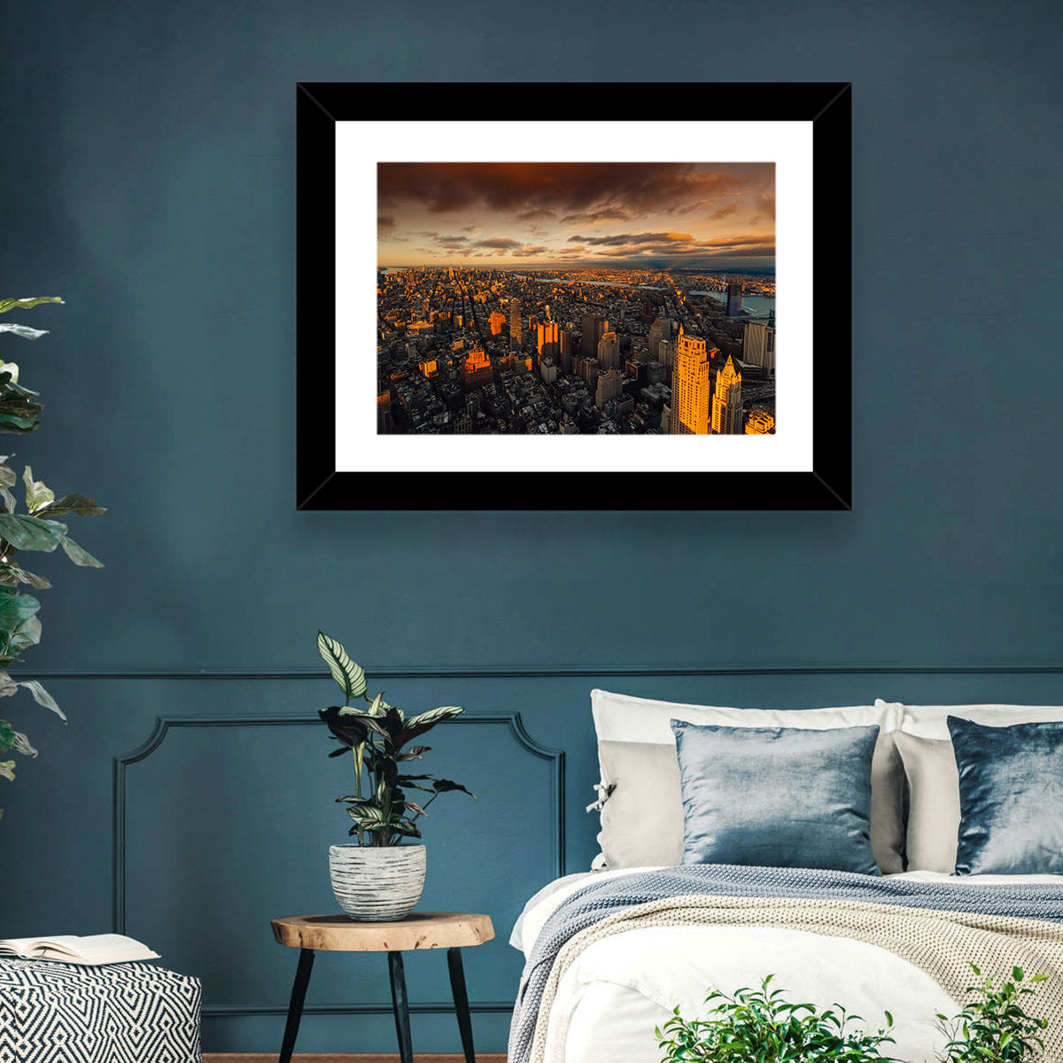 South Manhattan Sunset Skyline Wall Art