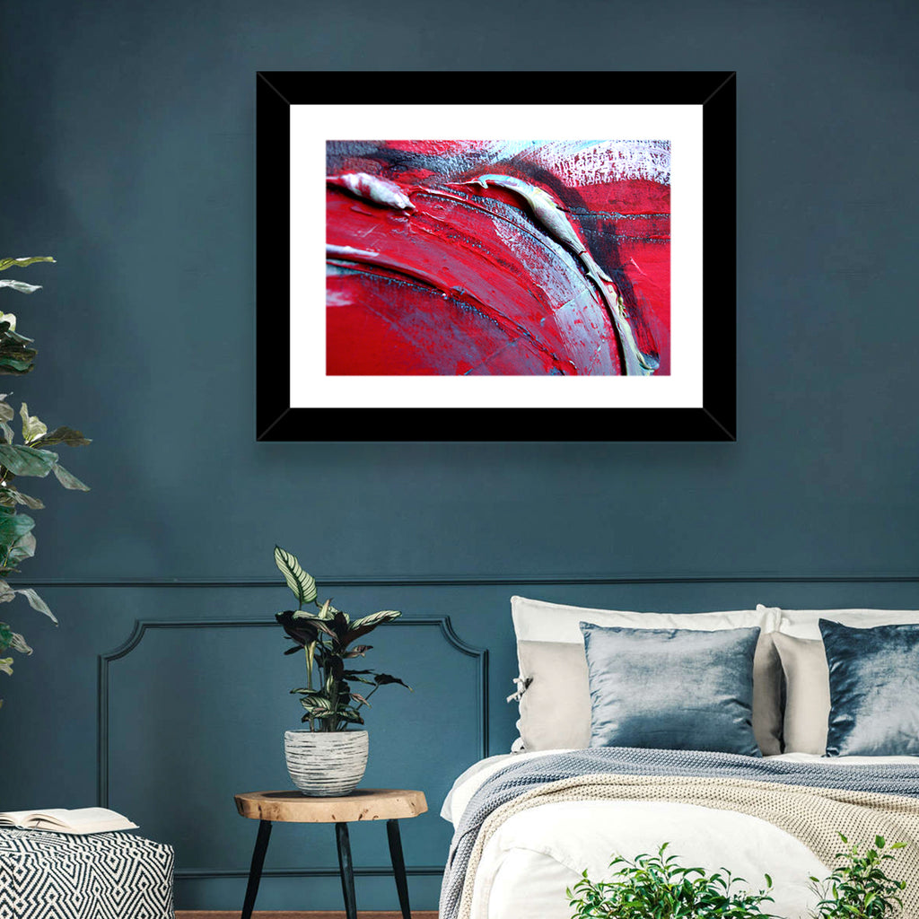 Crimson Impasto Motion Wall Art