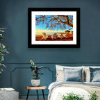 Mobile Bay Adirondack Chairs at Sunrise Wall Art