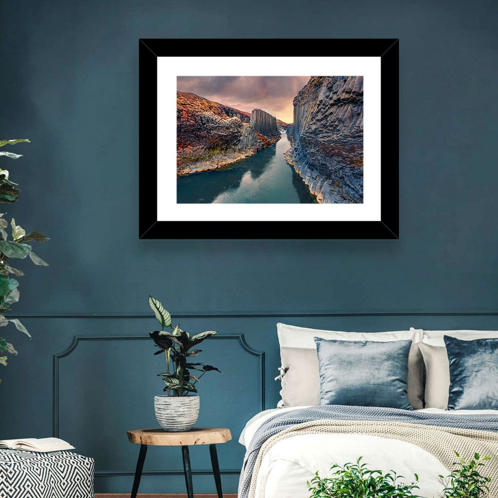 Studlagil Canyon at Sunset Wall Art