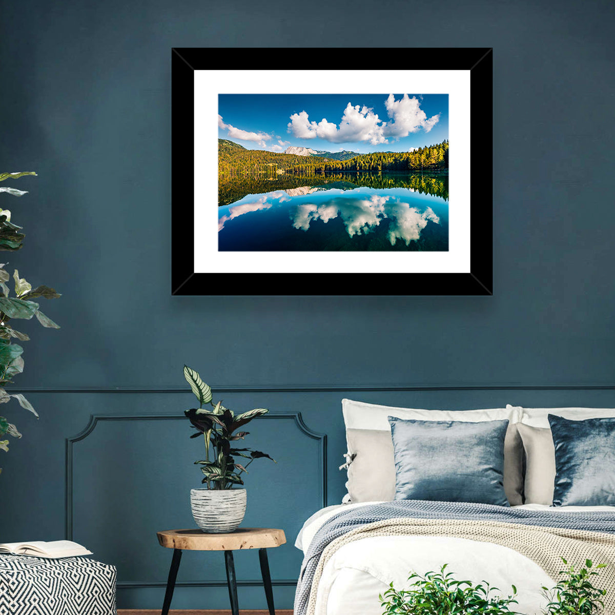 Crno Jezero Lake Wall Art in a room, landscape