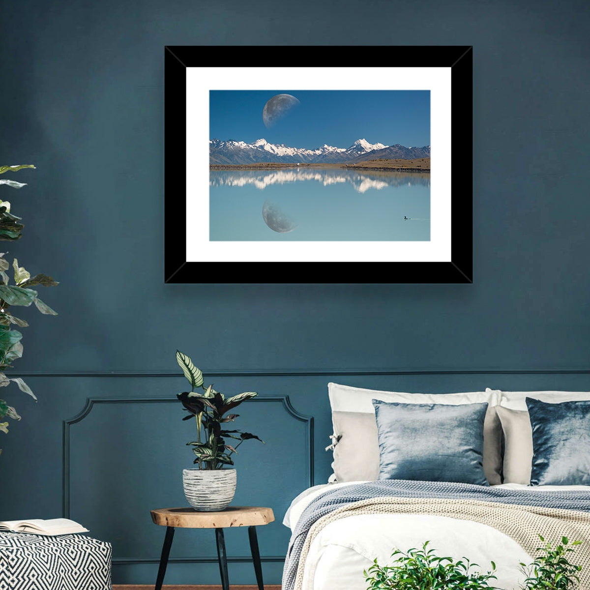 Moon Over Mt Cook and Lake Pukaki Wall Art
