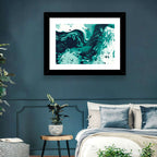 Teal Wave Abstract Wall Art
