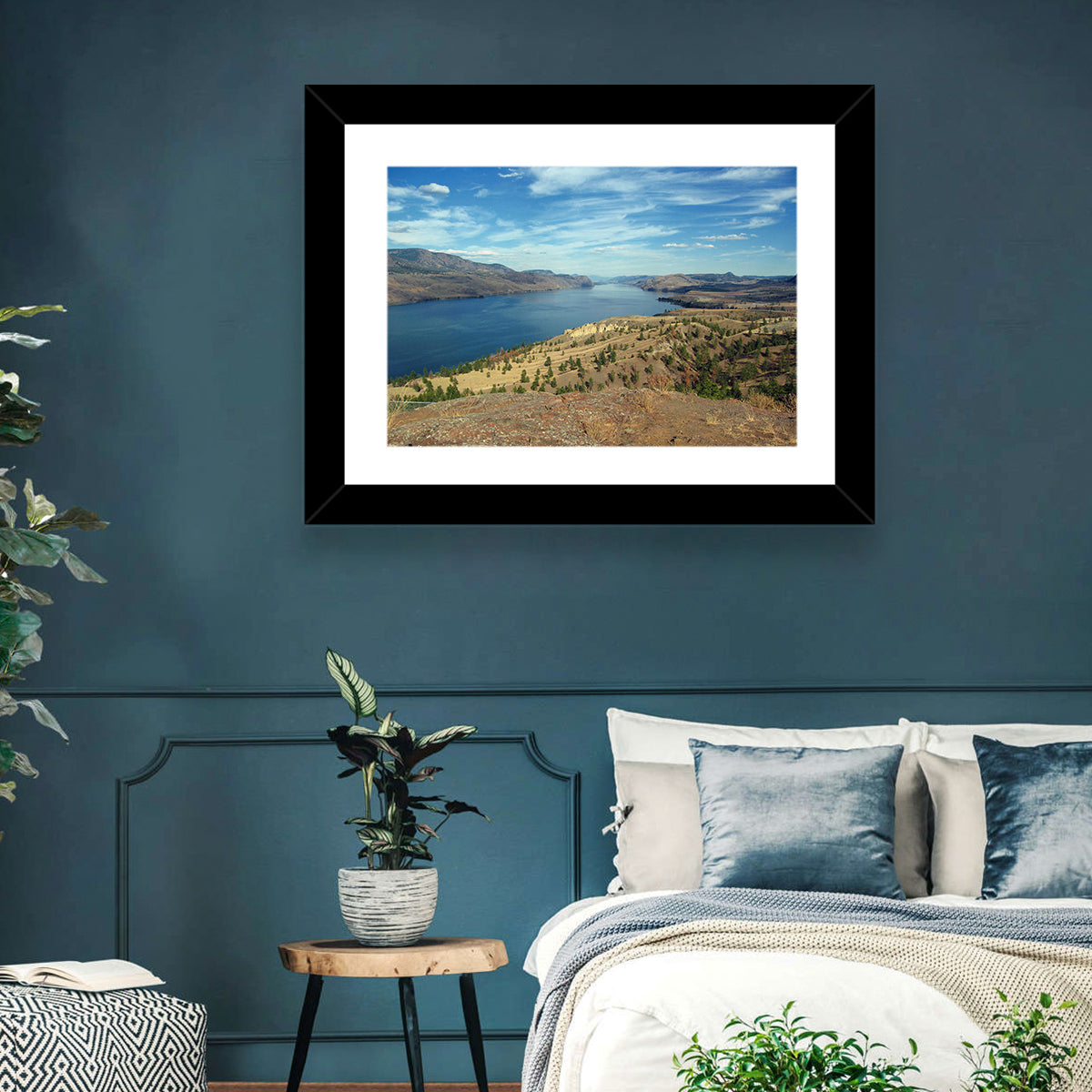 Kamloops Lake View Wall Art in a room, landscape
