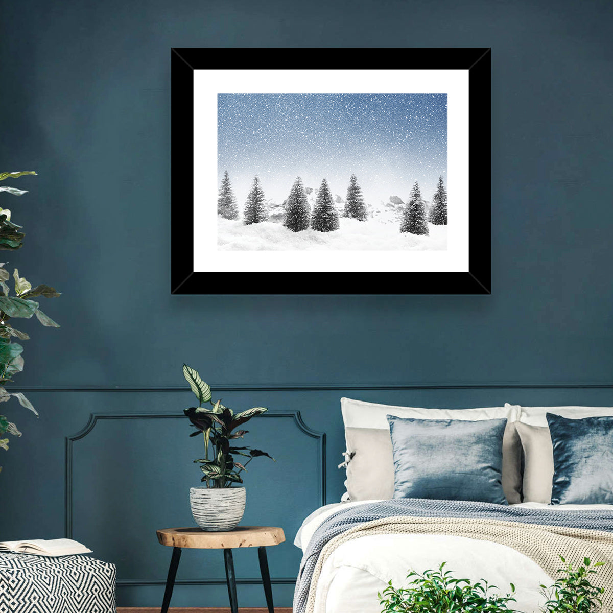 Winter Pine Trees Landscape Wall Art