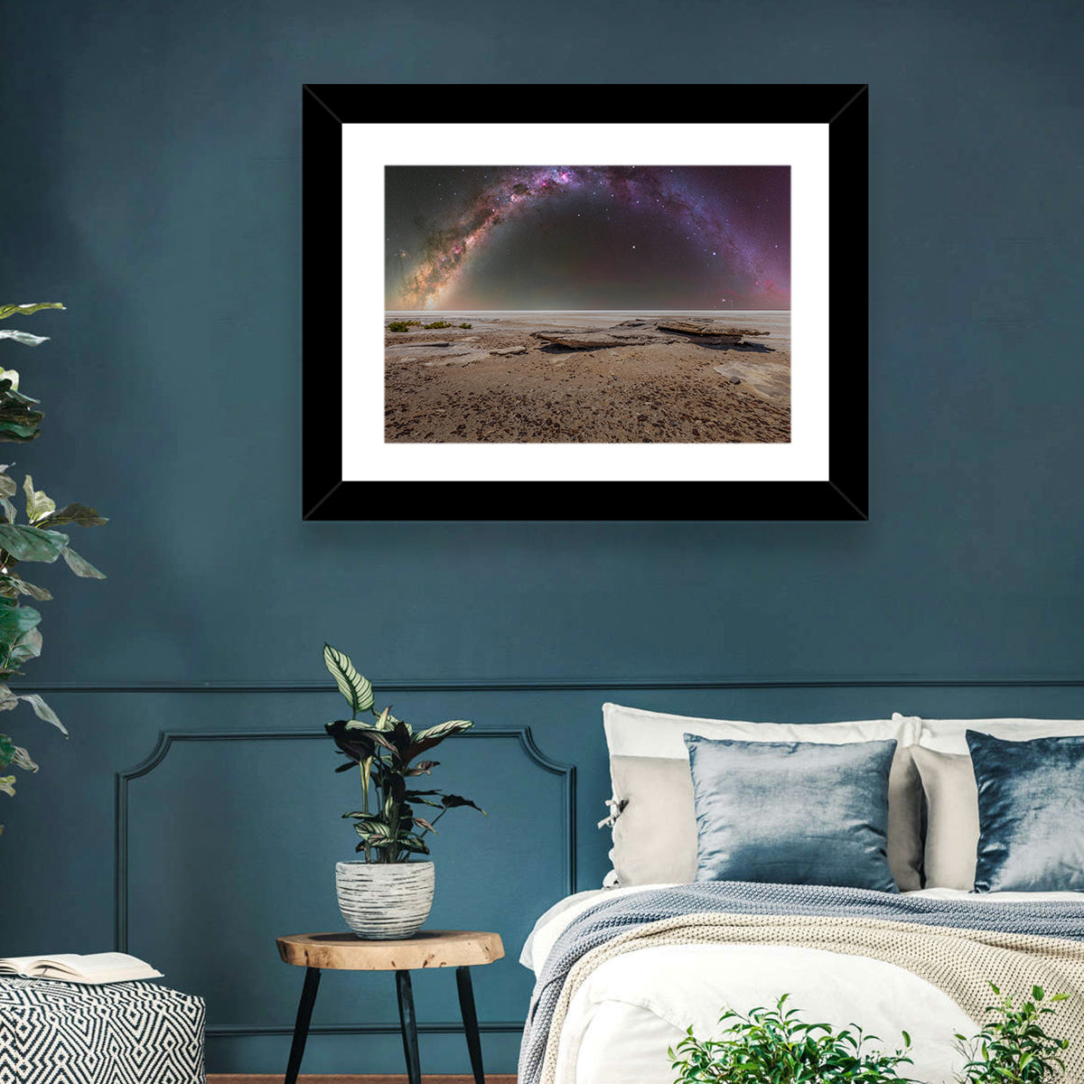 Lake Eyre Milky Way Wall Art in a room, landscape