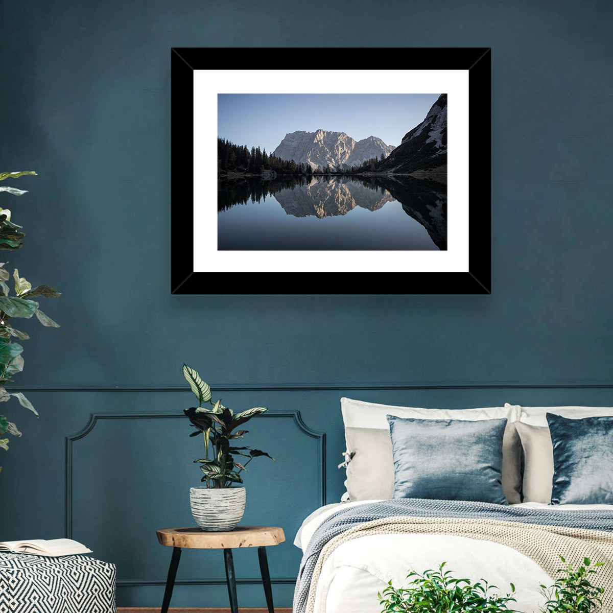 Zugspitze from Lake Seebensee Wall Art in a room, landscape