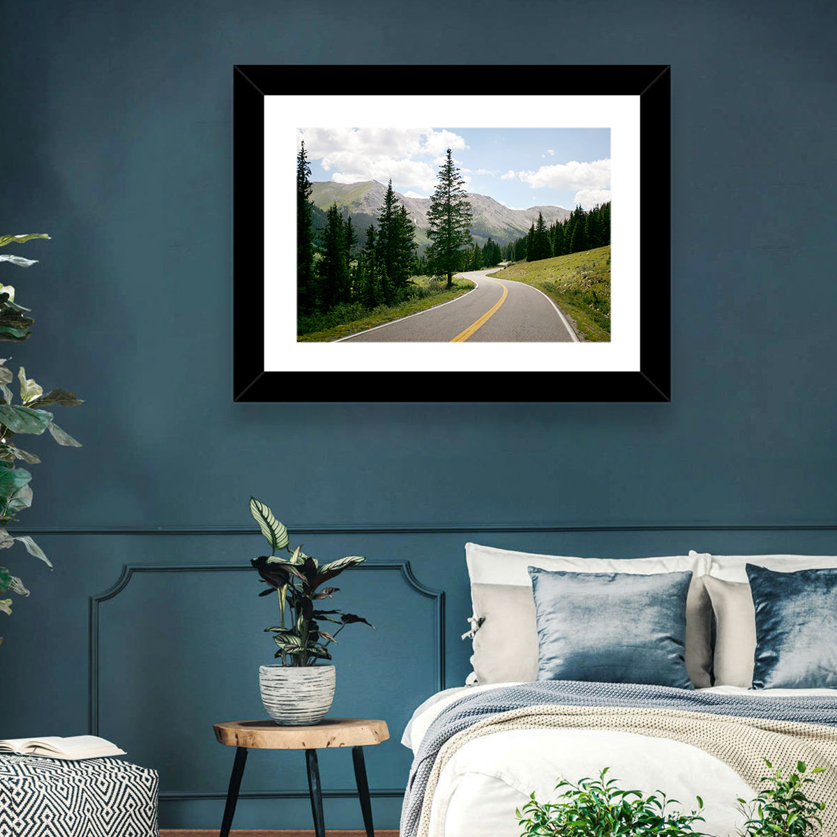 Colorado Mountain Road Wall Art in a room, landscape