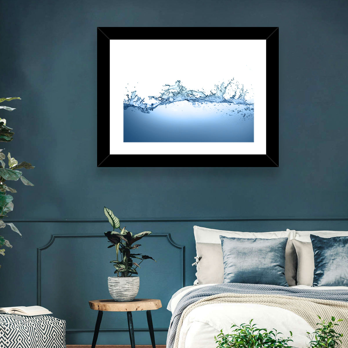 Fresh Water Splash Wall Art in a room, landscape