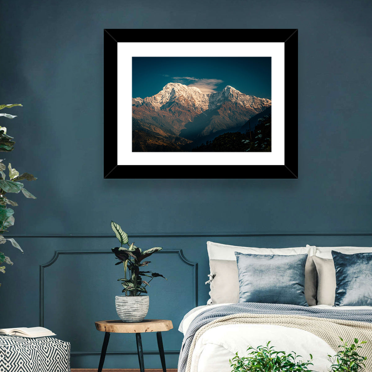 Annapurna South Summit with Wispy Clouds Wall Art